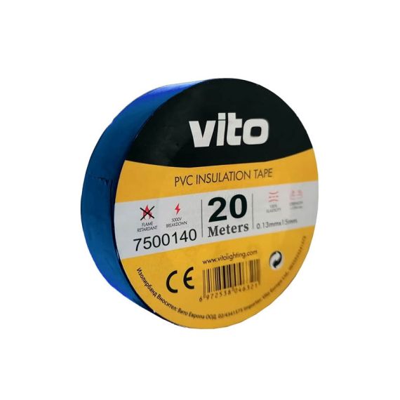 Nastro isolante 19mm 20m blu Vito Nastro isolante 19mm 20m blu Vito